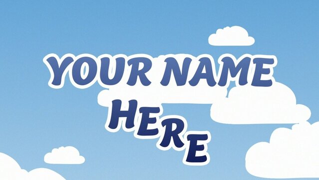 Blocky Cartoon Clouds Fly Up Text Reveal Title Intro