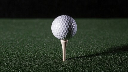 A golf tee with a ball on top, ready for a swing.