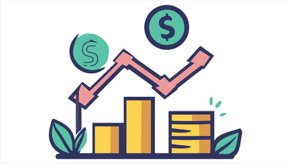 Profit Growth Outline Color Icon