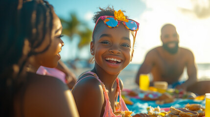 Joyful Beach Gathering with Family and Friends.