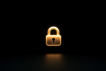 Glowing Padlock: A Symbol of Digital Security