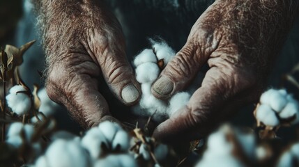 Naklejka premium Close-up of Wrinkled Hands Holding Cotton Balls