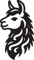 Fototapeta premium llama head silhouette vector