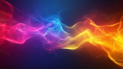 Fototapeta premium Futuristic abstract background, colorful bright neon rays and glowing lines. AI generative 