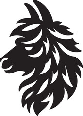 llama head silhouette vector