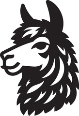 Obraz premium llama head silhouette vector