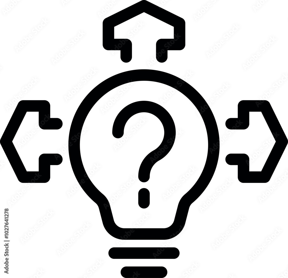 Poster simple vector icon representing the concept of making a decision about the best course of action