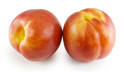 Nectarine fruit isolated on white background cutout