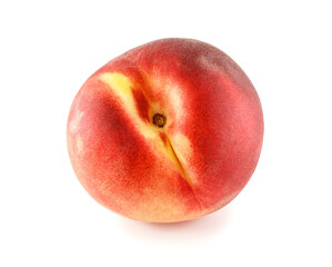 Ripe peach fruit isolated on white background cutout