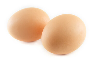 two eggs are isolated on a white background