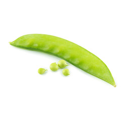 fresh green peas isolated on a white background