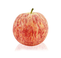 Red apple on a white background.
