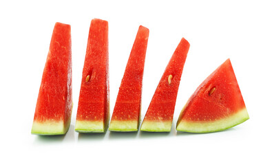 Watermelon slices isolated on white background