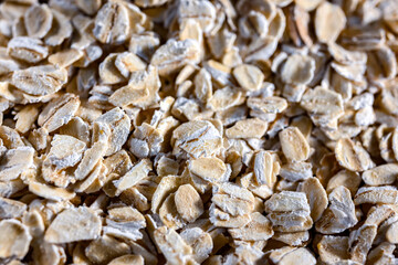 Close-up of rolled oats. Cereal food