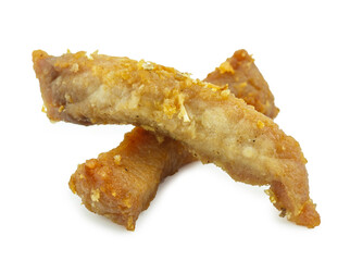 Grilled pork meat closeup isolated on white background