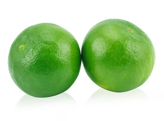 Fresh limes Isolated on white