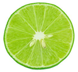 slice of fresh lime on white background