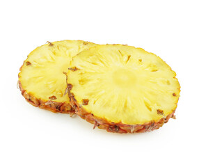 pineapple slices isolated on white background with Clipping Path.