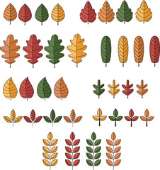 autumn leaves simple pack with a transparent background