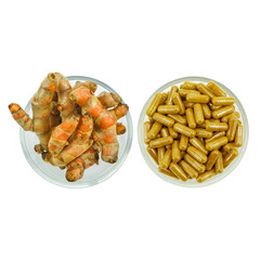 Turmeric (Curcuma longa L.) root and turmeric capsule powder for alternative medicine ,spa products and food ingredient.