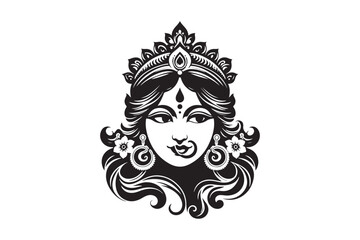 Maa Laxmi silhouette vector illustration, Maa Laxmi silhouette, Laxmi Vector
