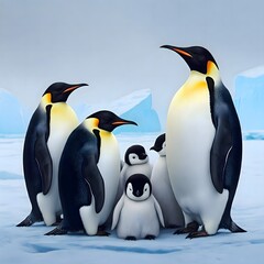Obraz premium Emperor Penguins: Guardians of the Frozen Realm