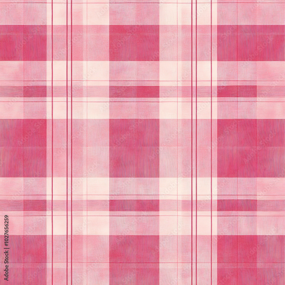 Poster simple plaid pattern featuring shades of pink and white, creating soft and inviting texture. this de