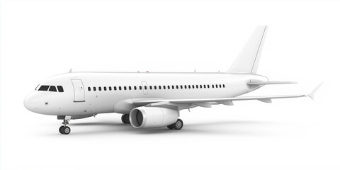 White airplane standing on white background