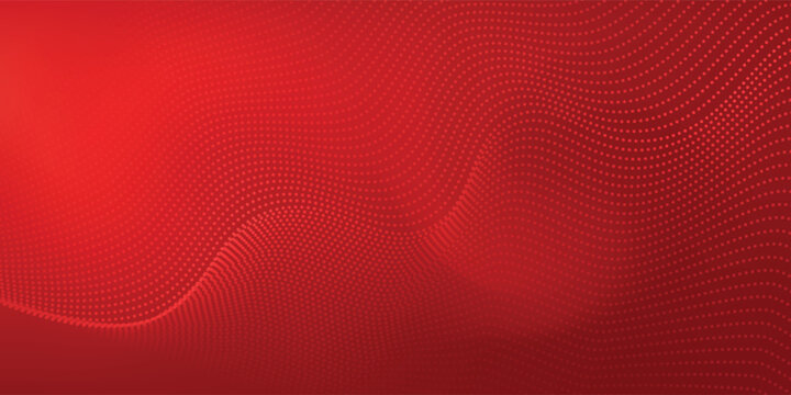 Dot red wave screen gradient texture background. Abstract technology big data digital background. 3d rendering.vector
