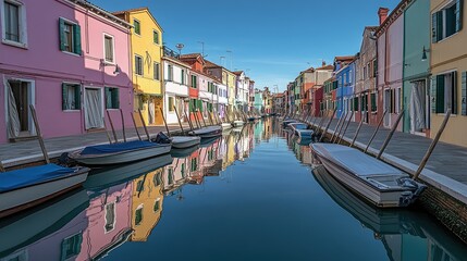 Obraz premium Vibrant Row of Colorful Homes in Burano