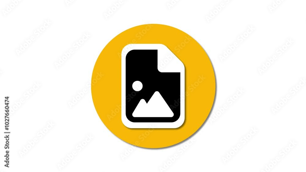 Poster image folder or gallery icon flat design animation.