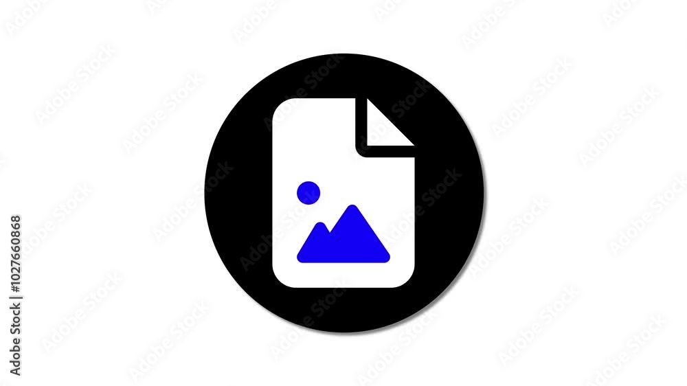 Poster image folder or gallery icon flat design animation.