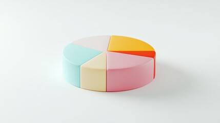 Fototapeta premium Colorful Pie Chart Model on a White Surface