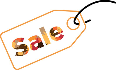 autumn sale tag with transparent background