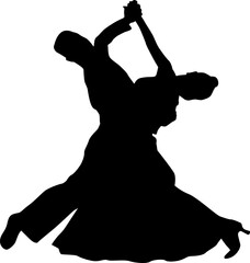 Ballroom dancing silhouette