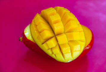 Brazilian mangoes of the Palmer species, ripe and isolated