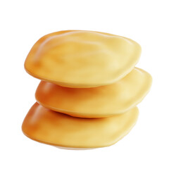 PNG 3D bhatura illustration isolated on a white background