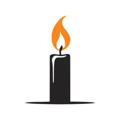 Candle fire logo design vector illustration. Candle suitable for business and industrial logos