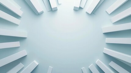 Obraz premium Abstract 3D bars piercing through a white grid, symbolizing innovation and business growth, Business innovation, 3D bar breakthrough