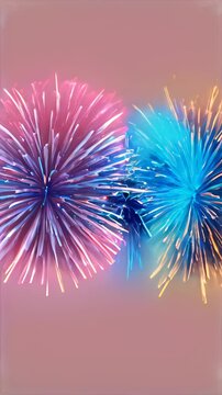 Firework display background. Celebration backdrop. Colorful exploding fire show. Happy new year background