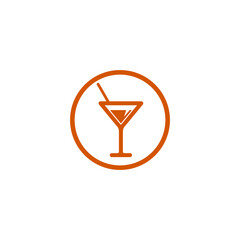 Colorful Martini glass icon isolated on transparent background