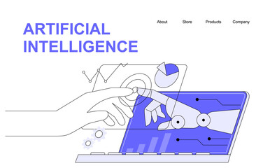 Human and robot arms, partnership of people and robot. Modern technology and computer science concept.