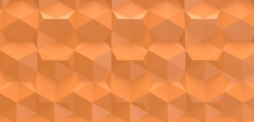 Obraz premium Abstract orange geometric onal background 3d rendering illustration