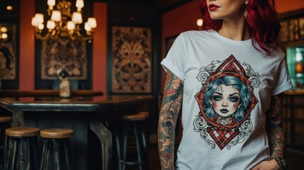 Fototapeta premium tattoo girl