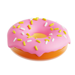 PNG 3D donut strawberry illustration isolated on a white background