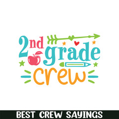 2nd grade teacher crew saying designs, Crew squad saying designs