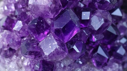 Fototapeta premium group of lavender amethyst crystals, showcasing its sparkling facets