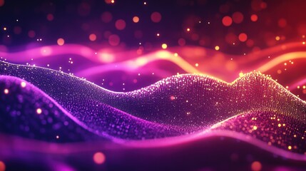 Abstract Digital Background with Colorful Waves