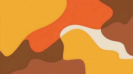 Abstract yellow orange and brown shapes for modern minimalist design and social media backgrounds. 
