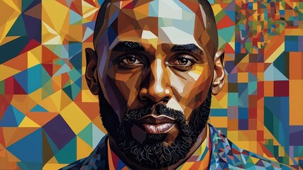 portrait of an afro american male, graffiti.